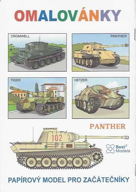 Vymaľuj a vystrihni Bestr A5 Tanky III. Panther